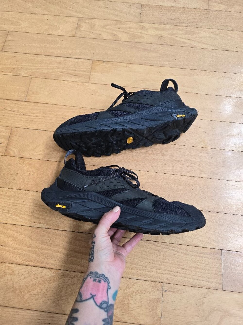Hoka One One | Anacapa Breeze Low black monochrome Vibram sole sneakers MENS 11